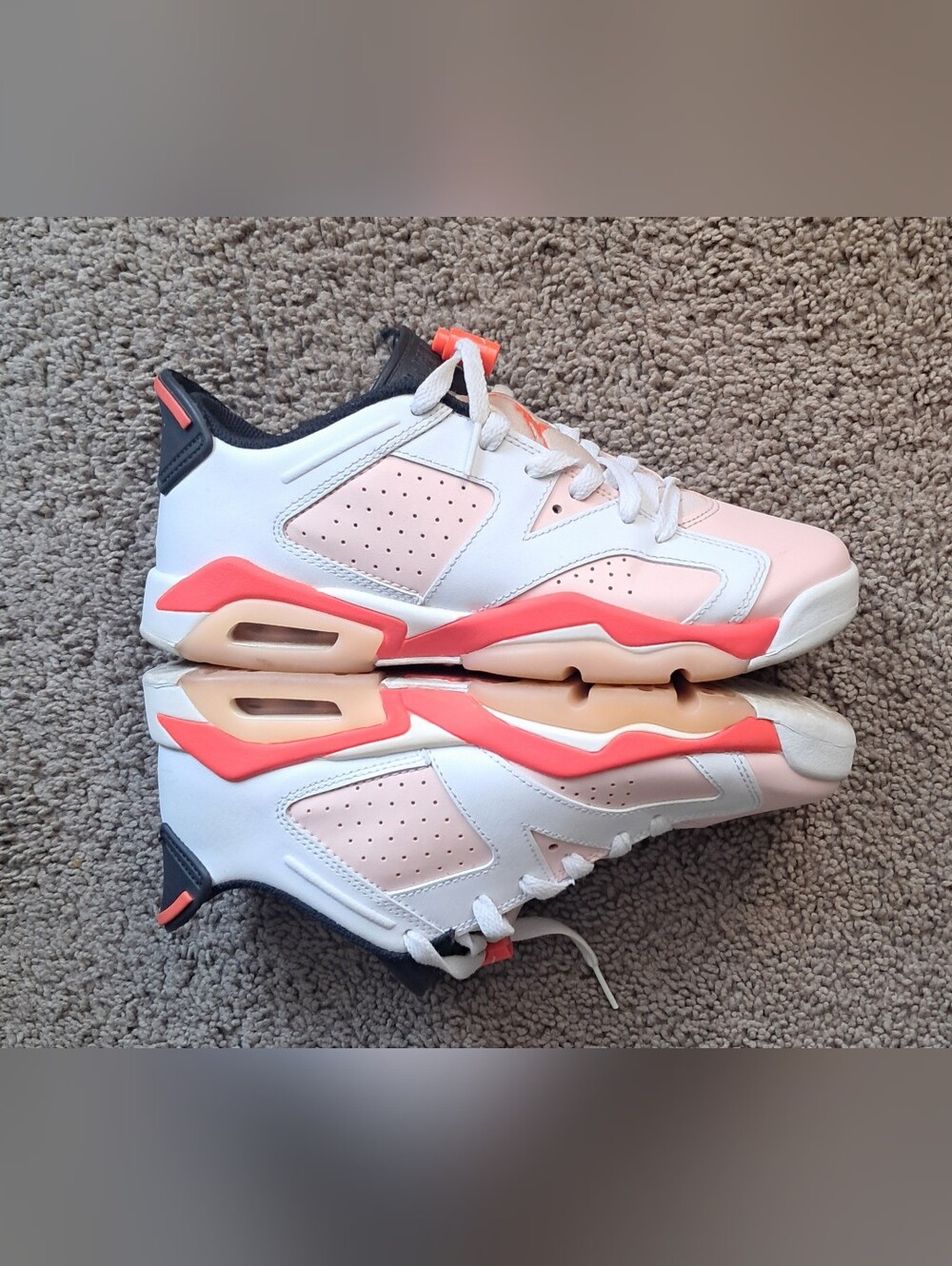 Jordan 6 Retro Low GS Atmosphere Youth Size 6Y Basketball Shoes 768878-102